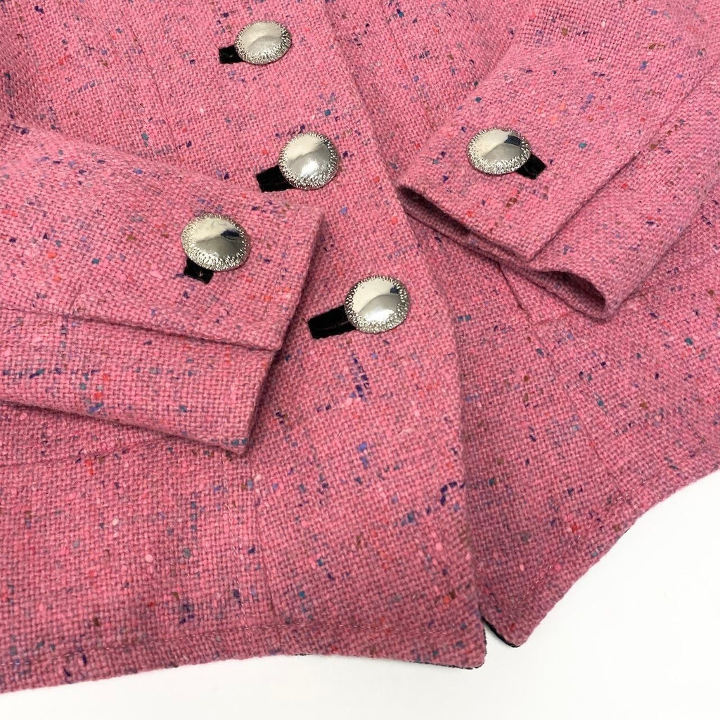 Yves Saint Laurent 1980s Tweed Stand-Collar Knit Jacket