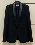 Saint Laurent 21FW Runway Black Sheepskin Striped Suit
