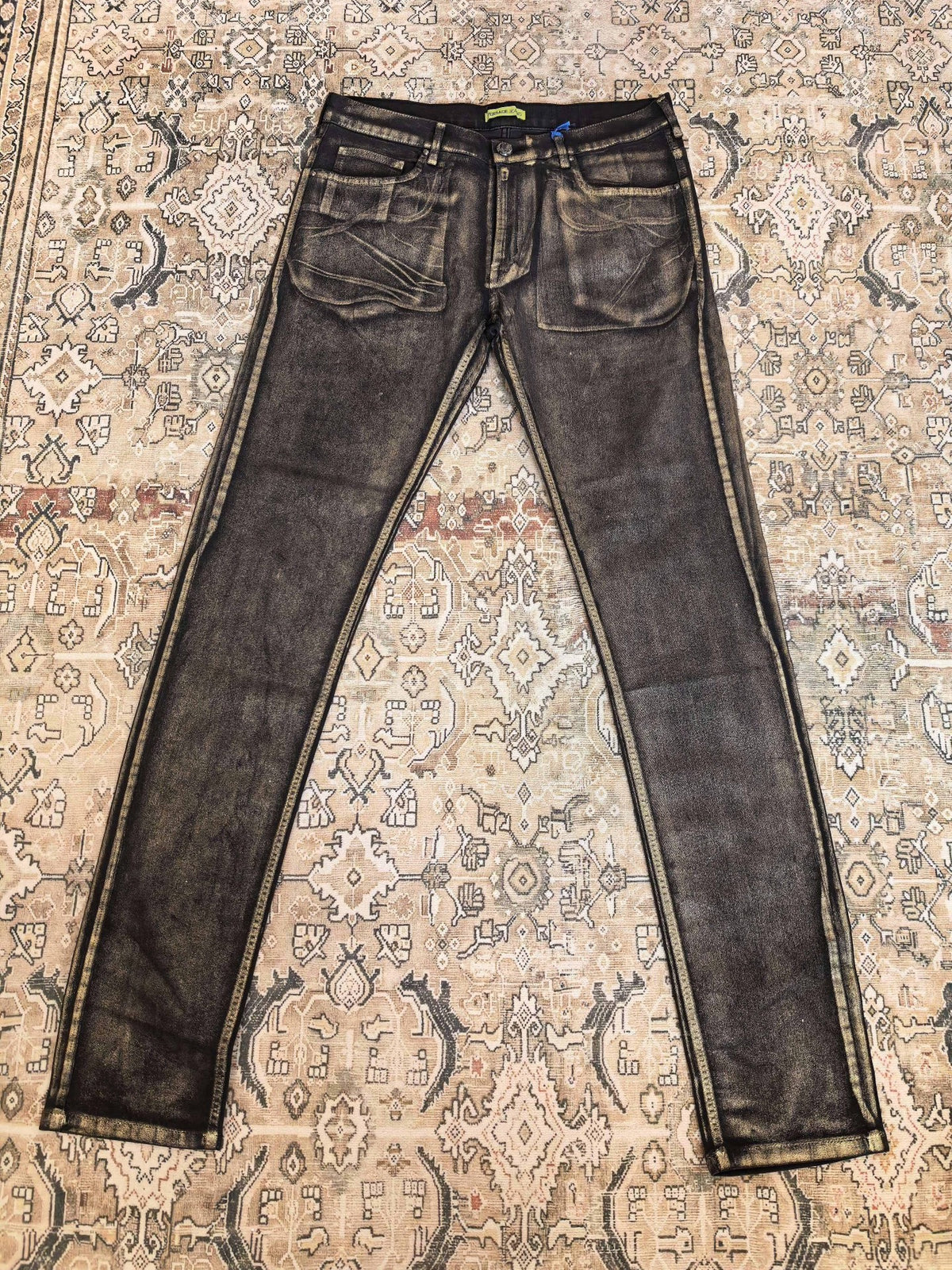 Versace Gold Waxed Jeans