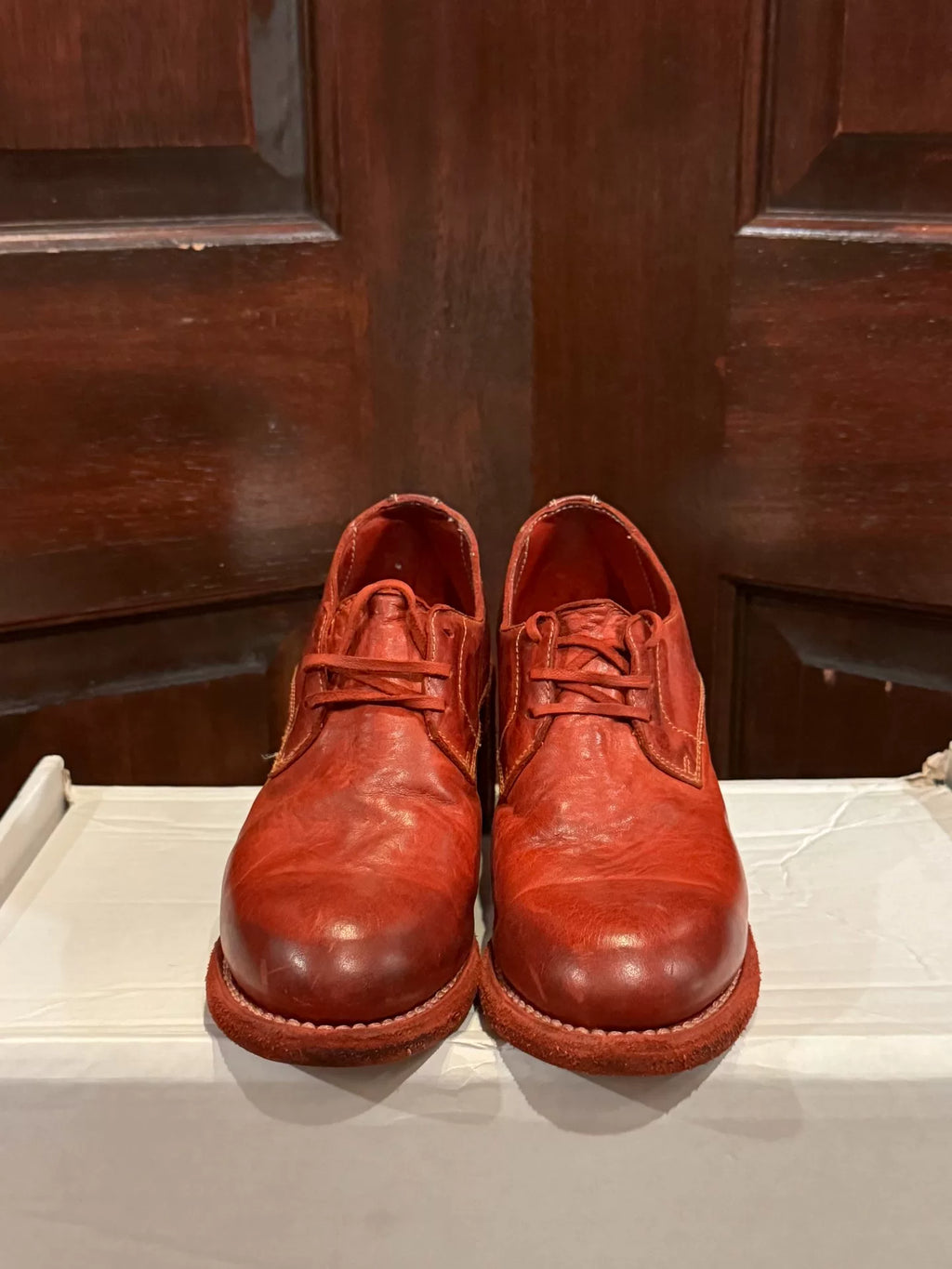 Guidi SS18 Red M82 Horsehide Heels