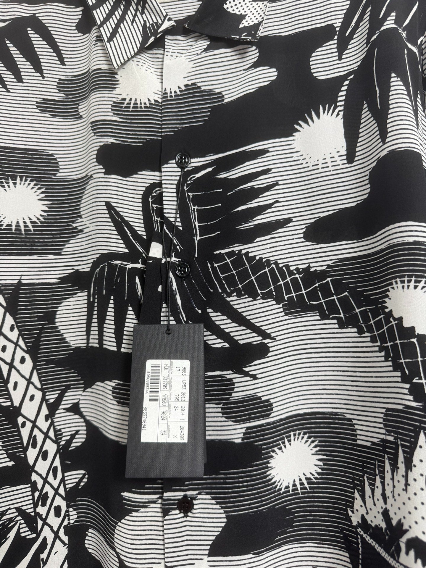 Saint Laurent Paris SS14 Pina Skullada Silk Beach Shirt
