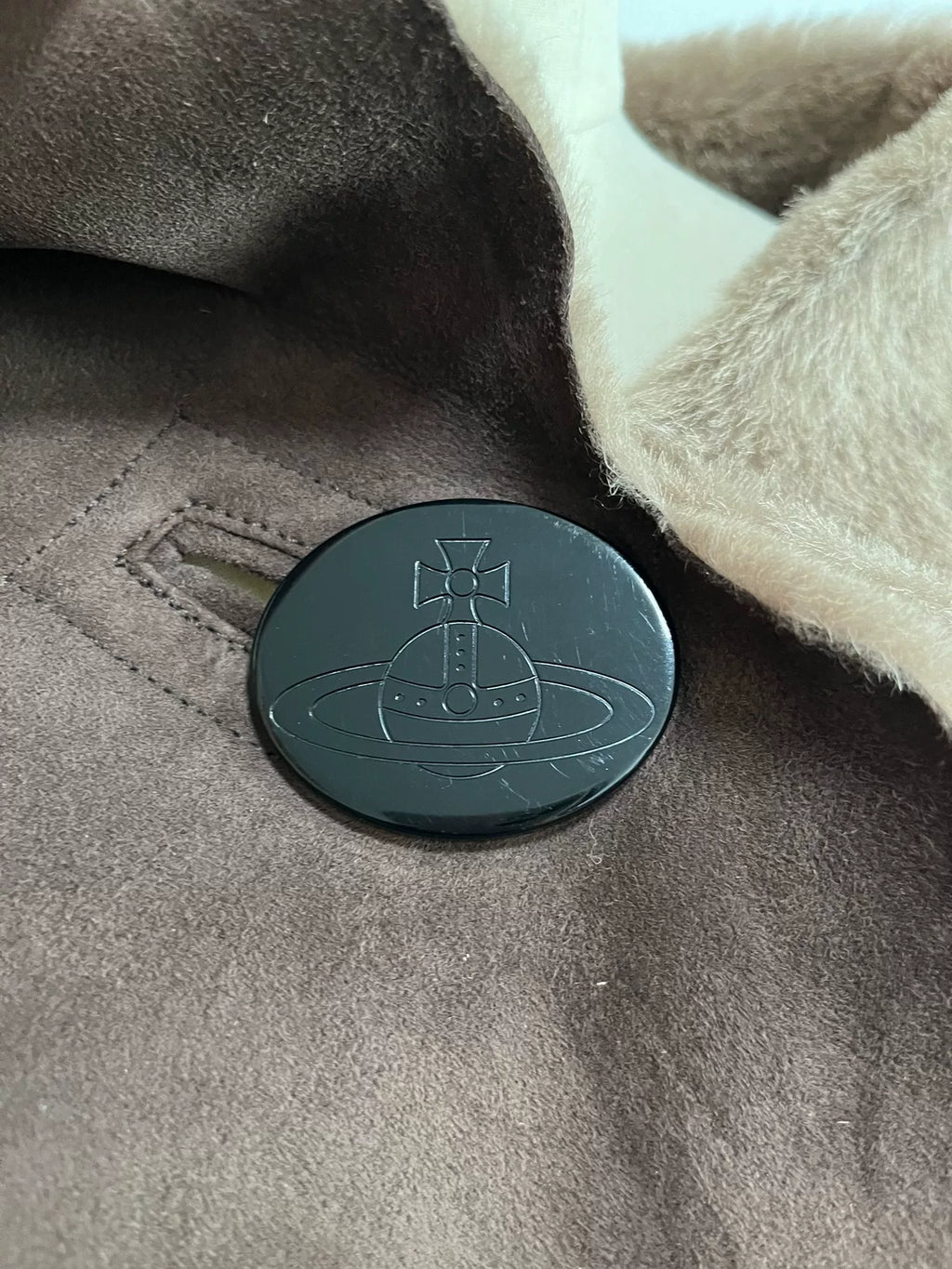 Vivienne Westwood Sheepskin Shawl One-Piece Large Button