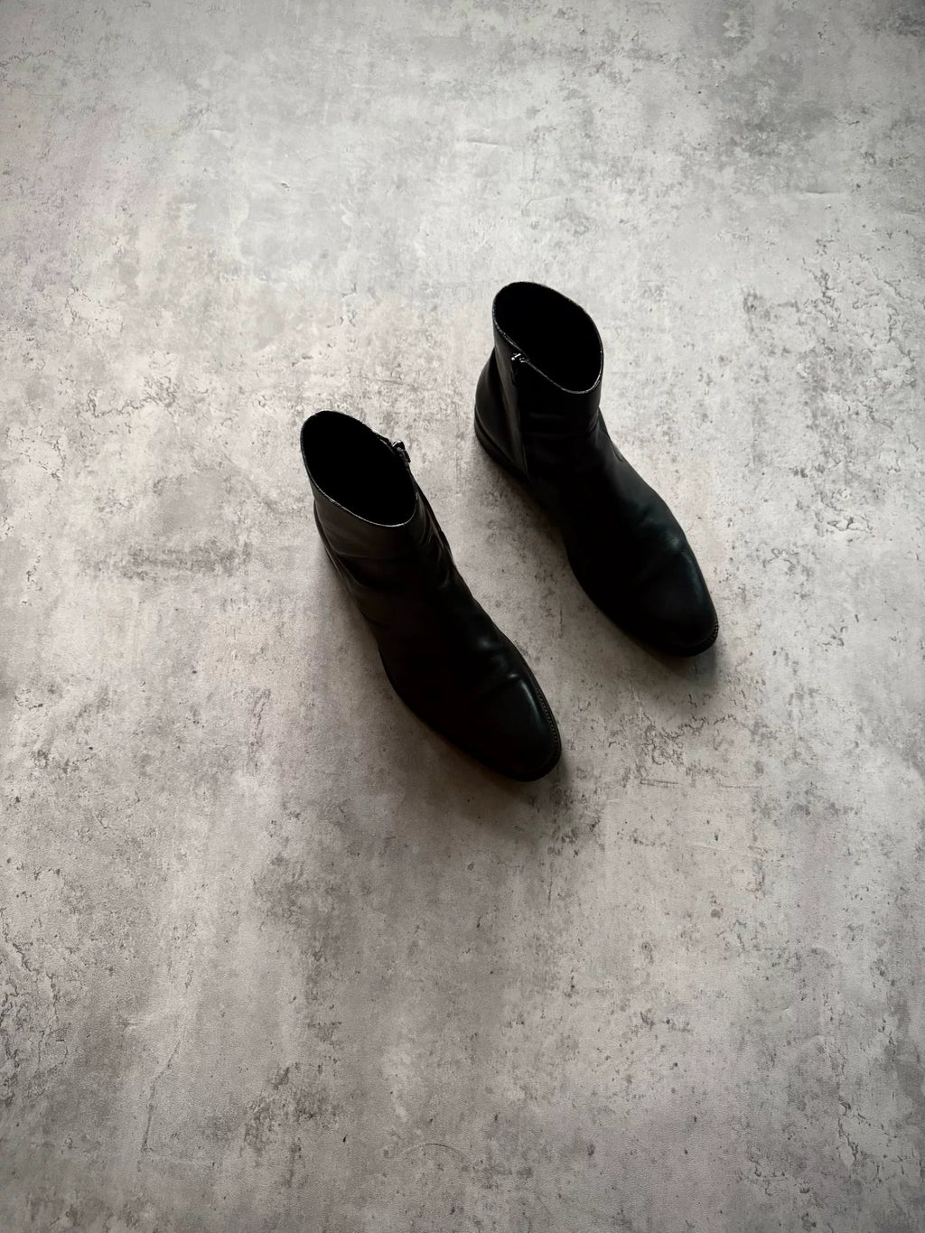 Saint Laurent Paris 13AW Black Leather Side Zip Chelsea Boots by Hedi Slimane