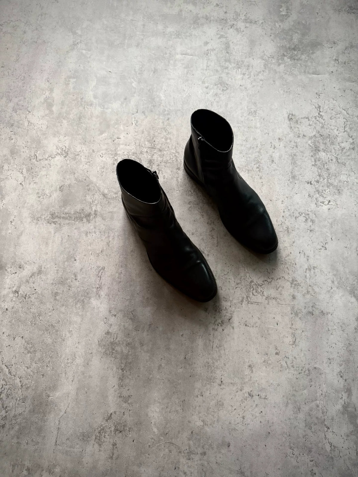 Saint Laurent Paris 13AW Black Leather Side Zip Chelsea Boots by Hedi Slimane