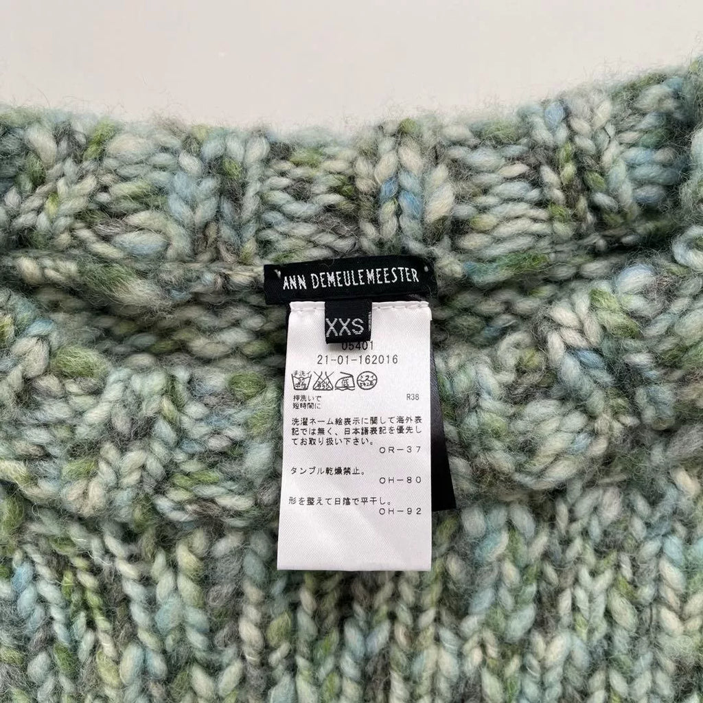 Ann Demeulemeester Crew Neck Multi-Color Knit Sweater