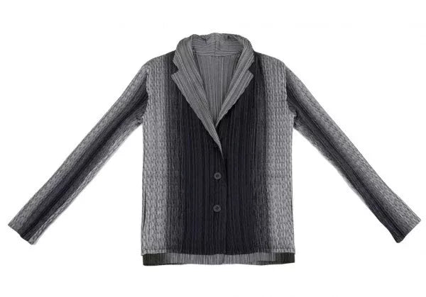Issey Miyake Vintage Grey Gradient Pleated Top