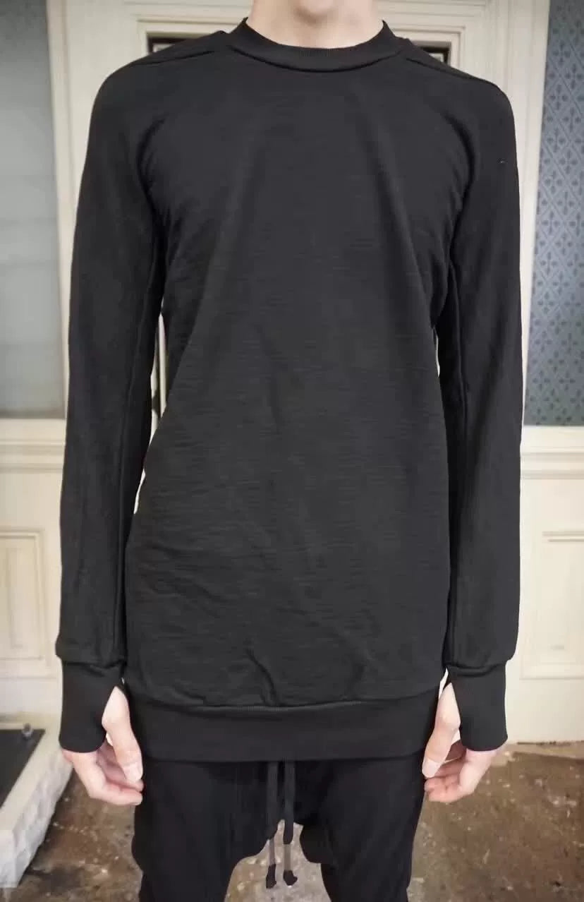 Boris Bidjan Saberi SS17 Black Pullover 1 Object Dye Cotton Sweater