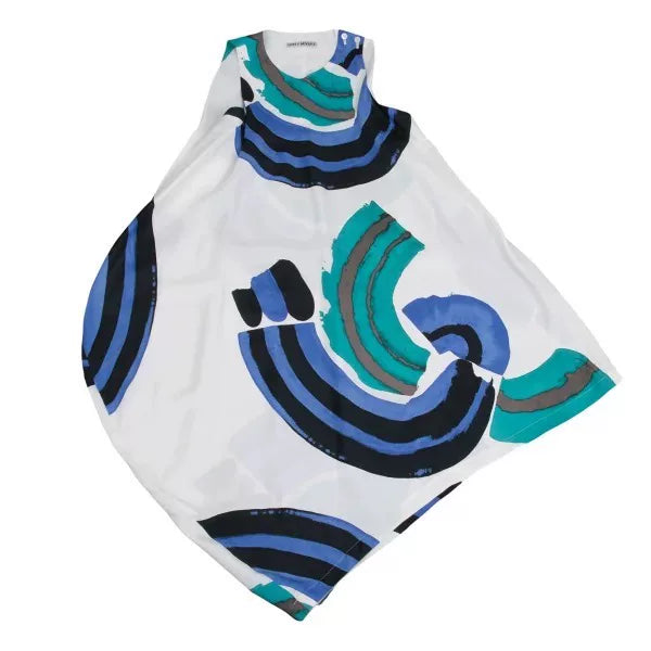 Issey Miyake Vintage White Patterned Silk Dress