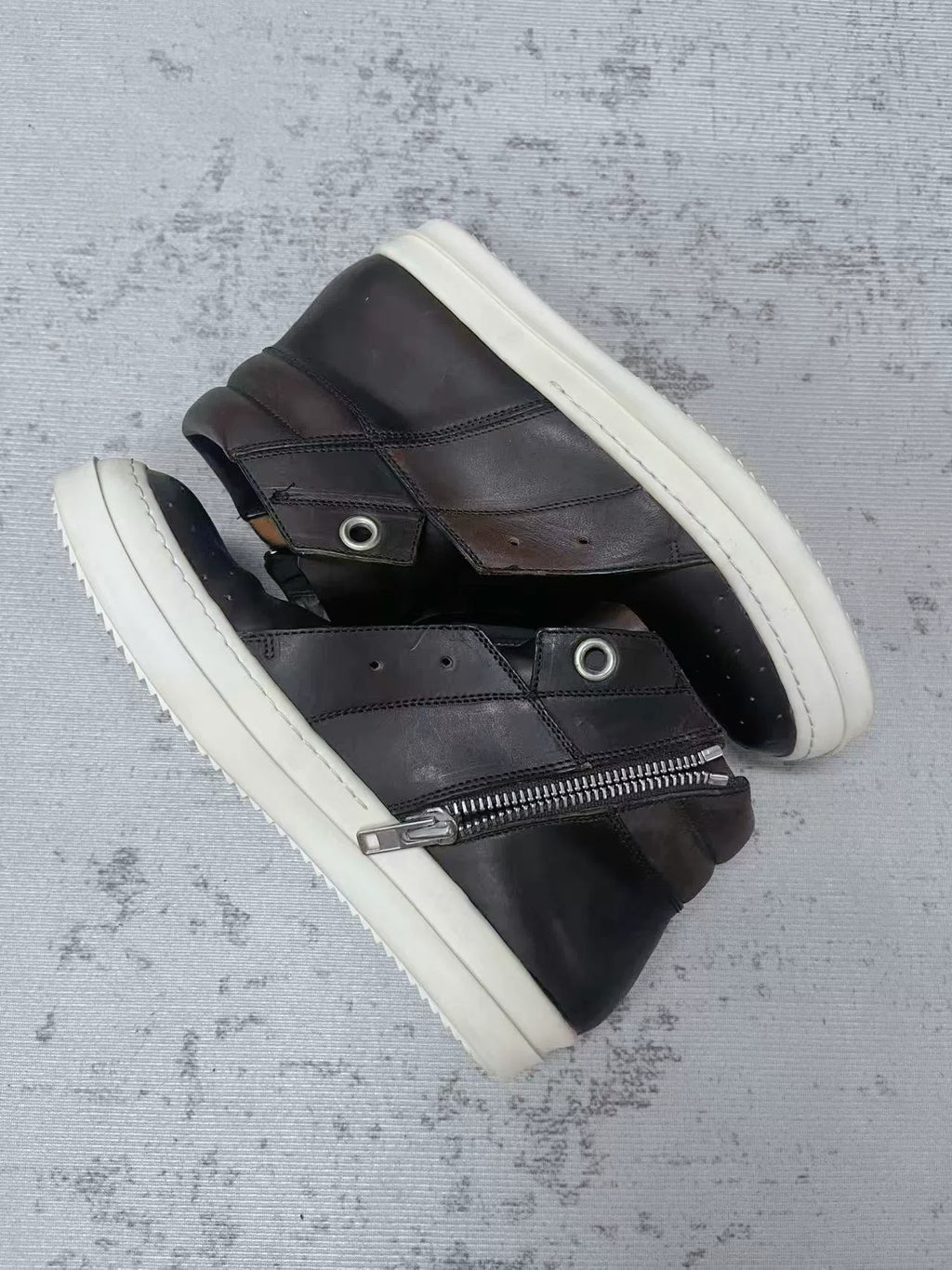 Rick Owens Brown Island Dunk Sneakers