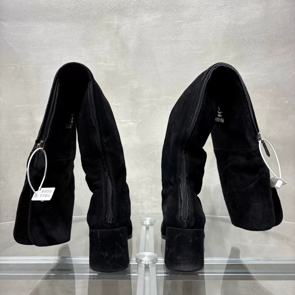 Prada black high-heel long boots