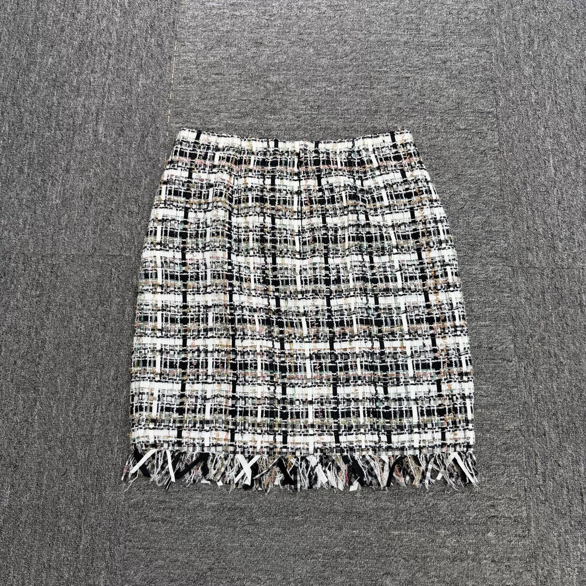 Chanel Plaid Fringe Skirt