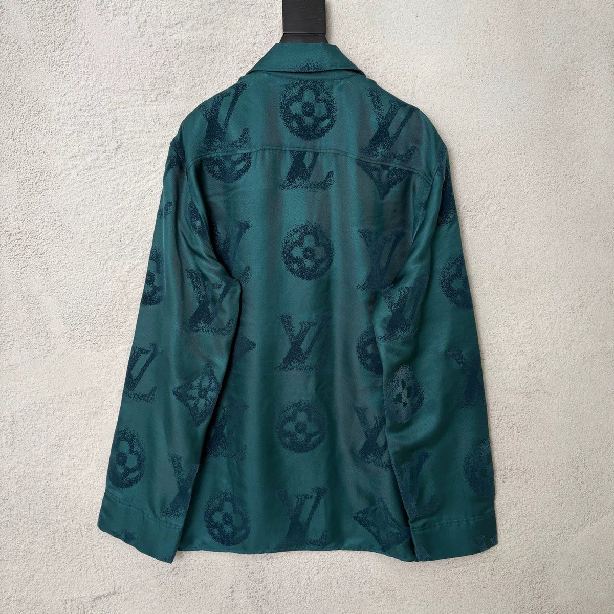 Louis Vuitton LV Green Monogram Button-Down Long-Sleeve Jacket Shirt