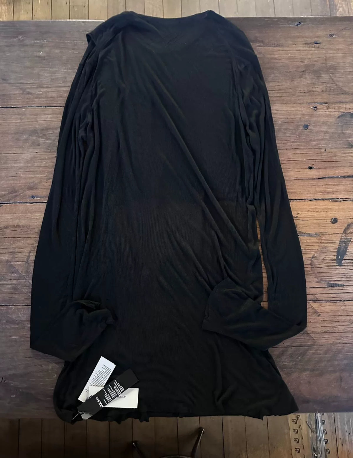 Julius Black Irregular Ribbed Sleeve 16Pre Quantums Viscose Silk Jacket
