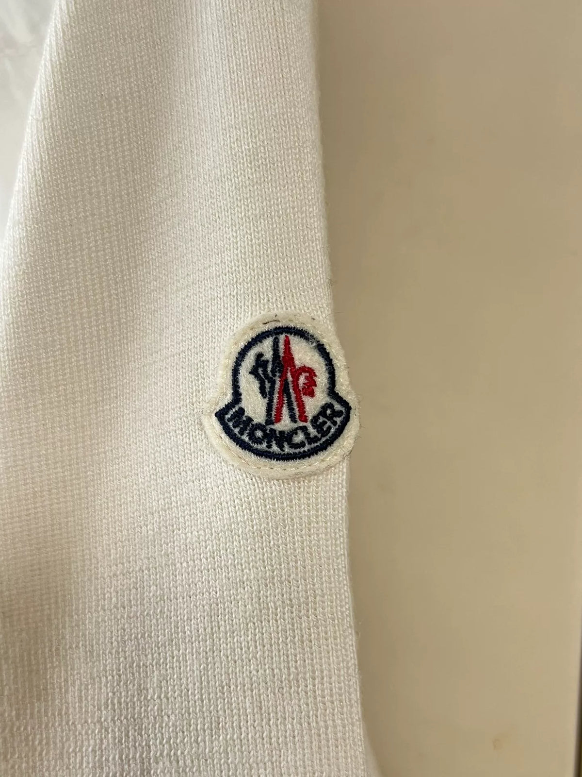 Moncler White Wool-Panel Down Jacket