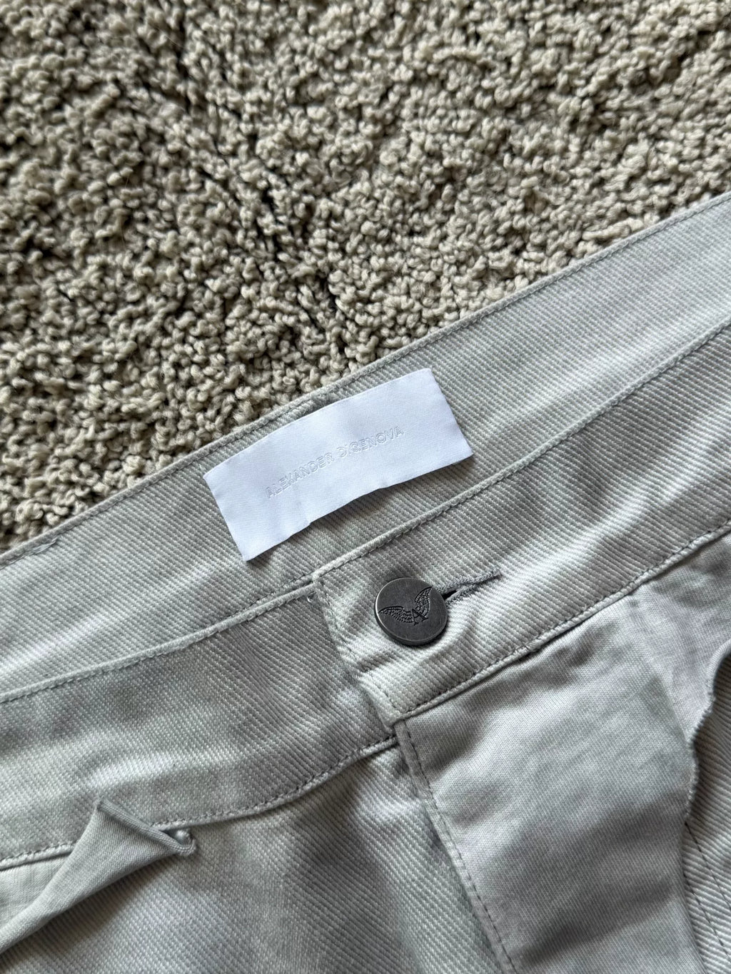 AlLEXANDER Digenova SS24 Dirty Grey Splice Denim Trousers
