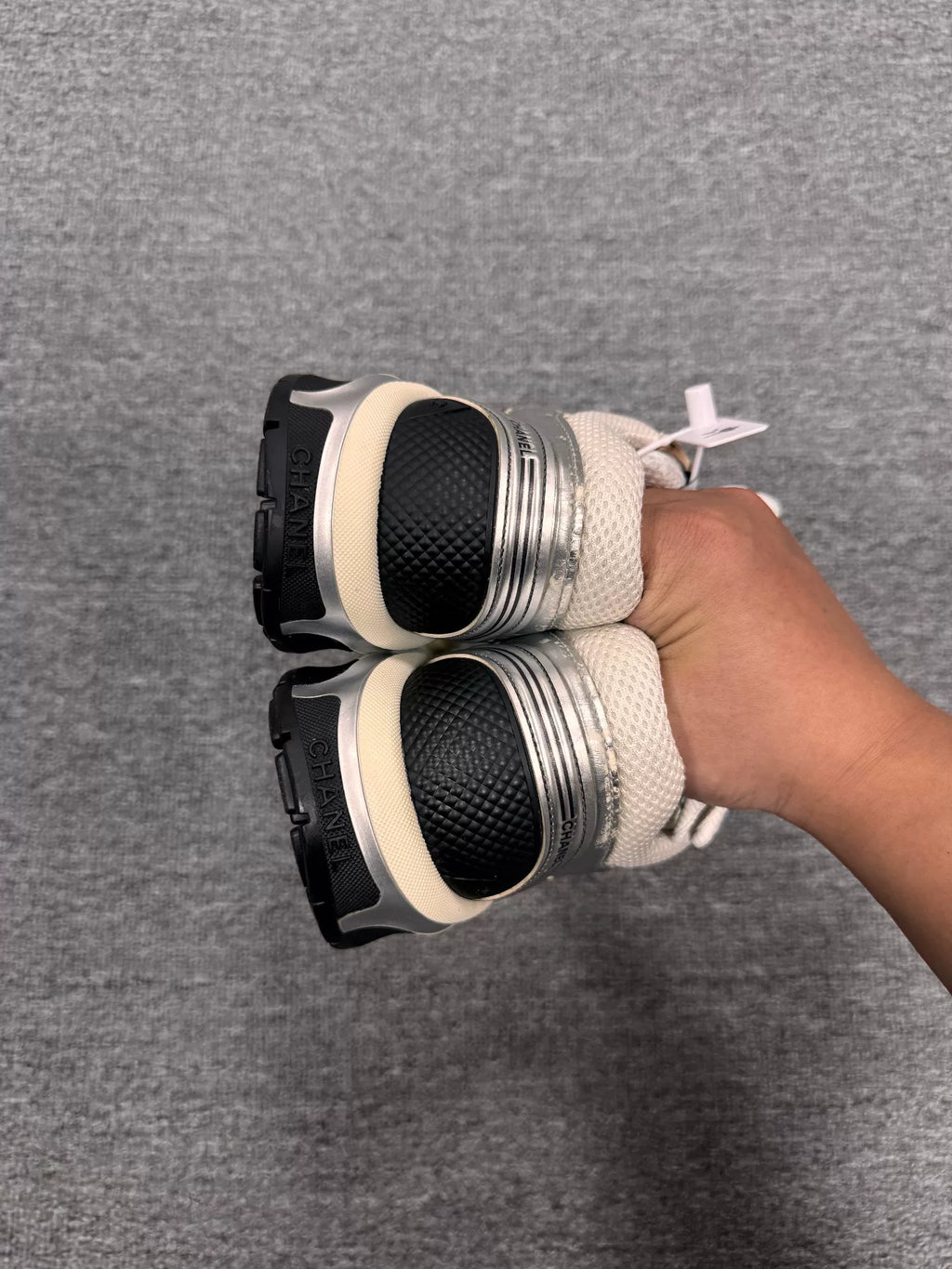 Chanel Silver German Army Trainers