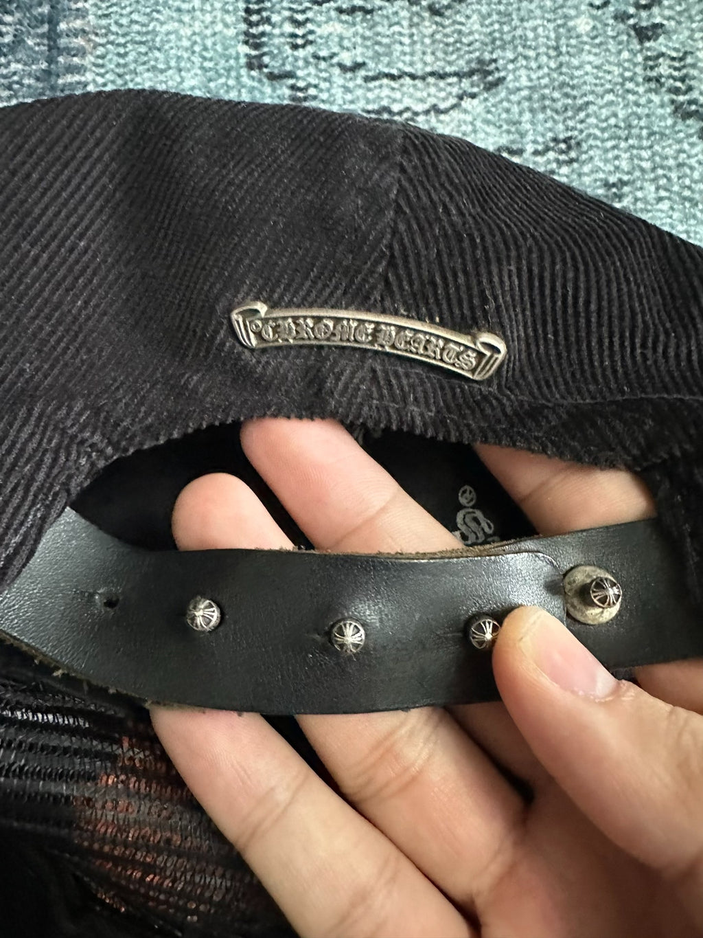 Chrome Hearts Croco Heart Baseball Cap Orange Sword Vine Corduroy Version