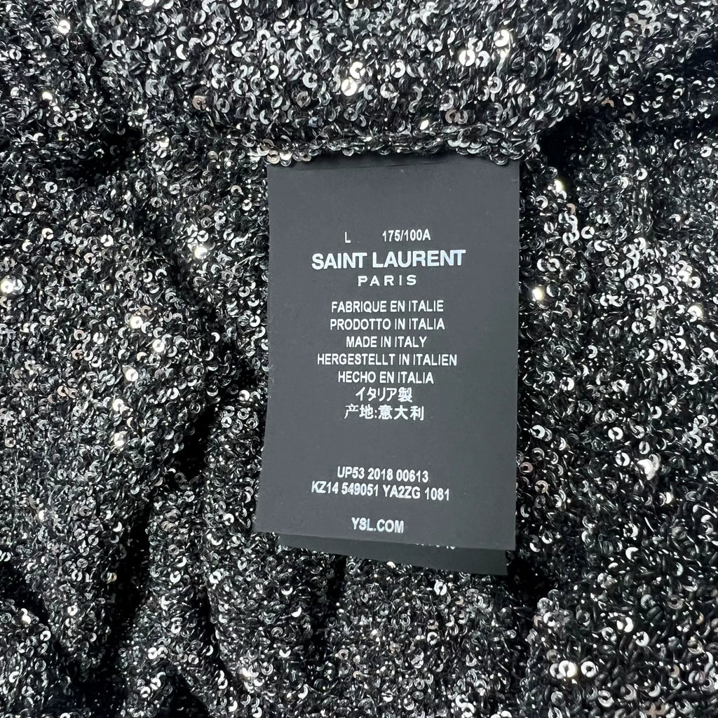 Saint Laurent Paris 19SS Runway Silver Knitwear Sweater