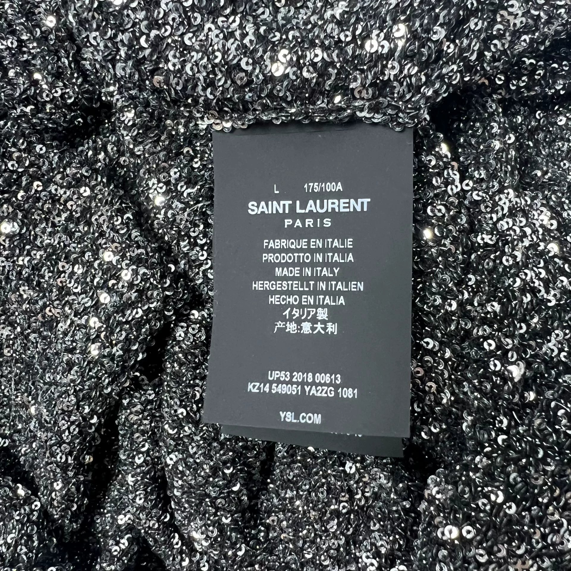 Saint Laurent Paris 19SS Runway Silver Knitwear Sweater