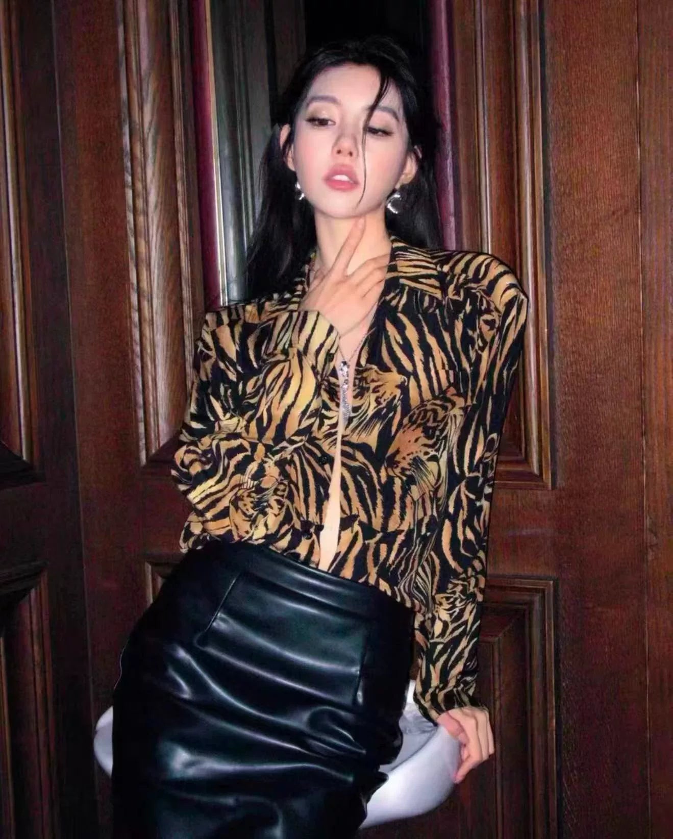Saint Laurent 22SS Silk Pocket All-Over Print Shirt