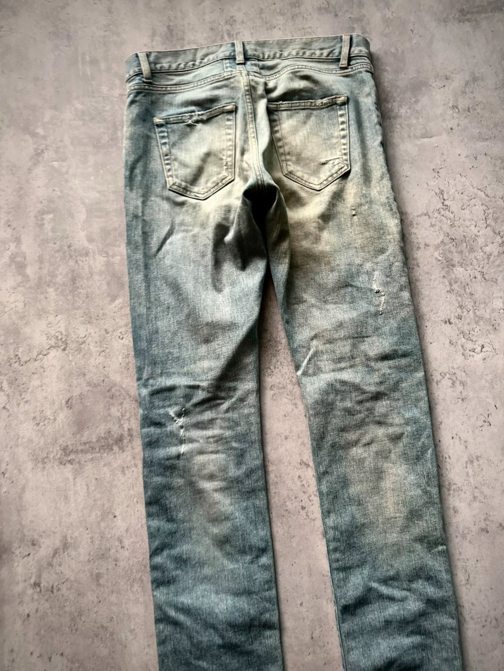 Saint Laurent Paris 16SS D02 Blue Distressed Denim Jeans by Hedi Slimane