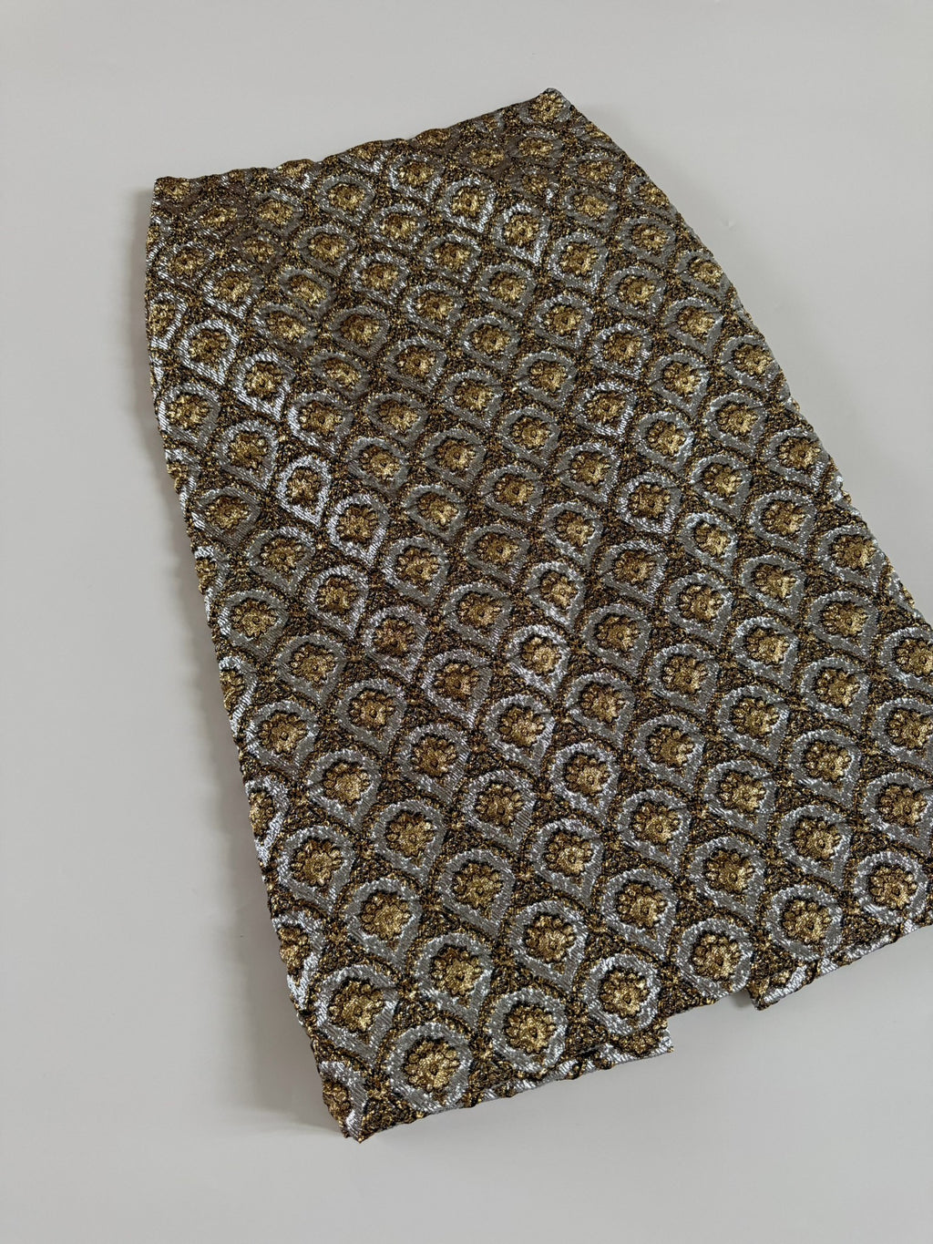 Dries van Noten Midi Gold Plaid Silk Skirt