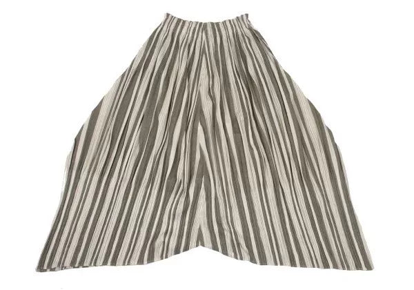 Issey Miyake Vintage Off-Black Striped Pleated Harem Pants