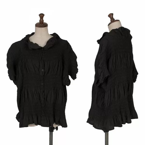 Issey Miyake Vintage Black Lace Pleated Top