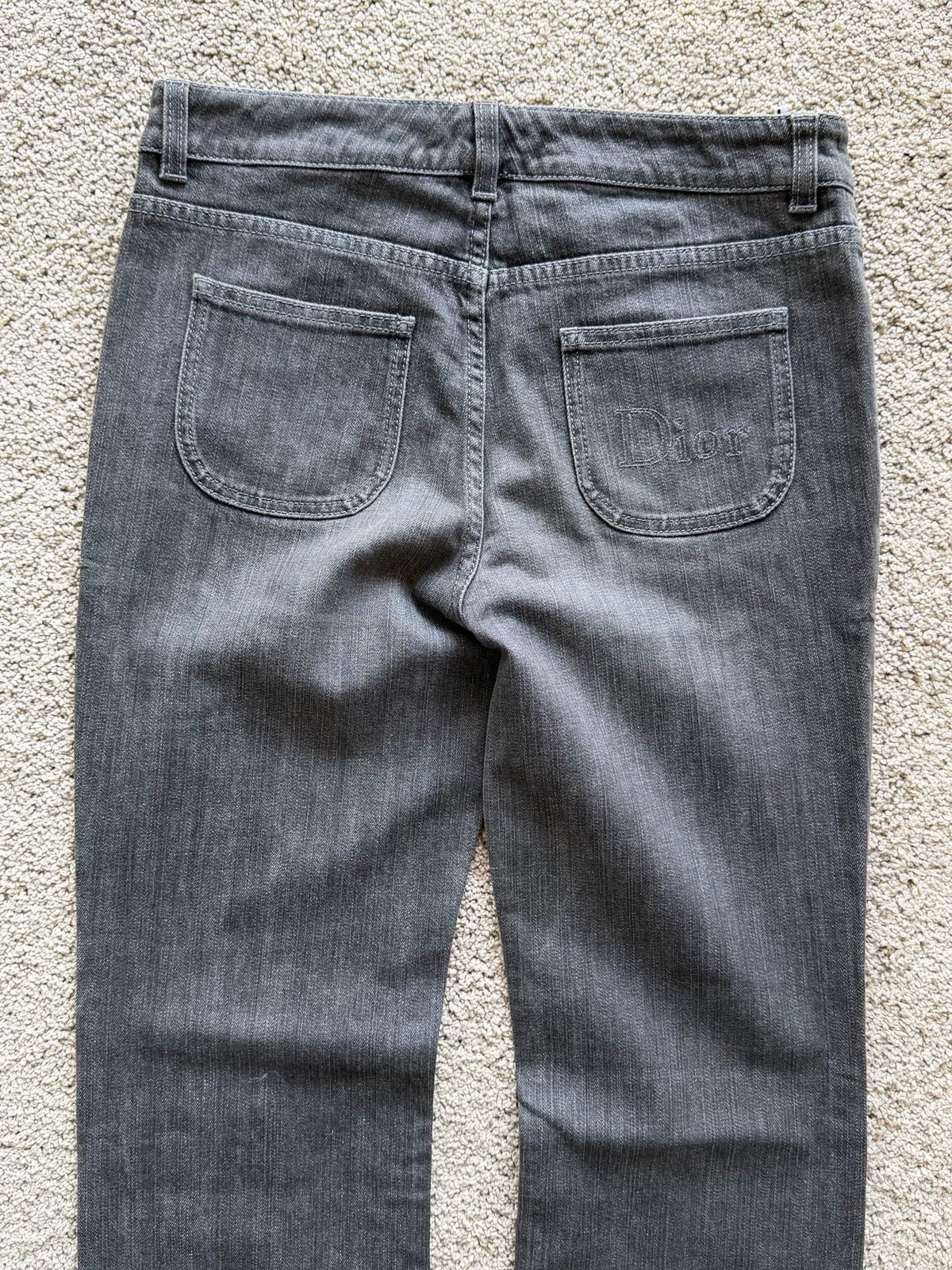 Dior Charcoal Grey Washed Denim Jeans by John Galliano