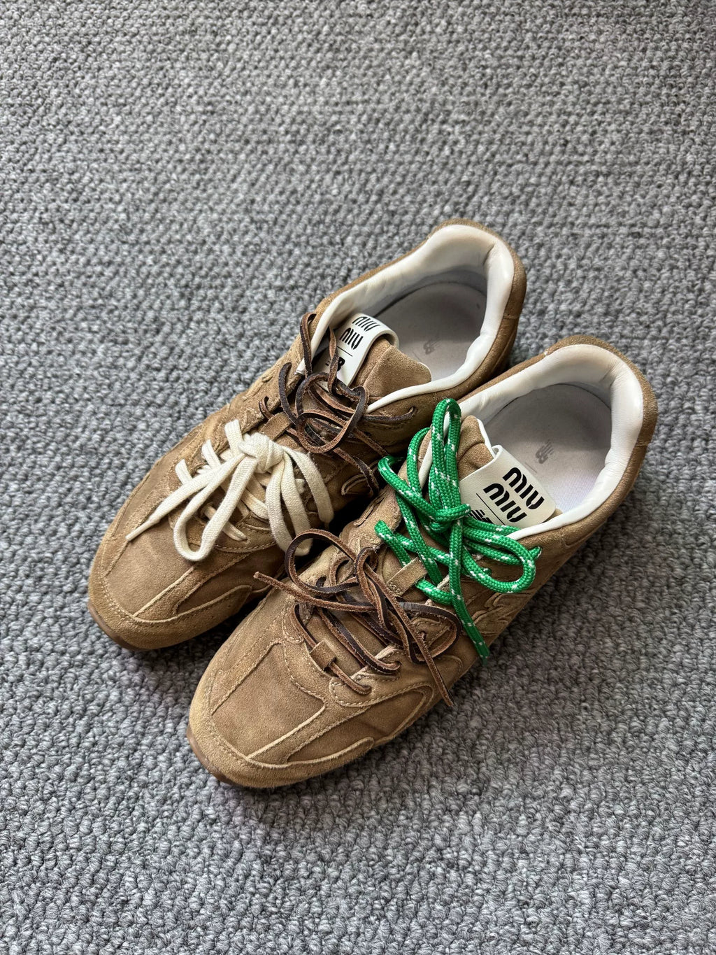 MiuMiu x × New Balance 530 Brown Suede German Army Trainers