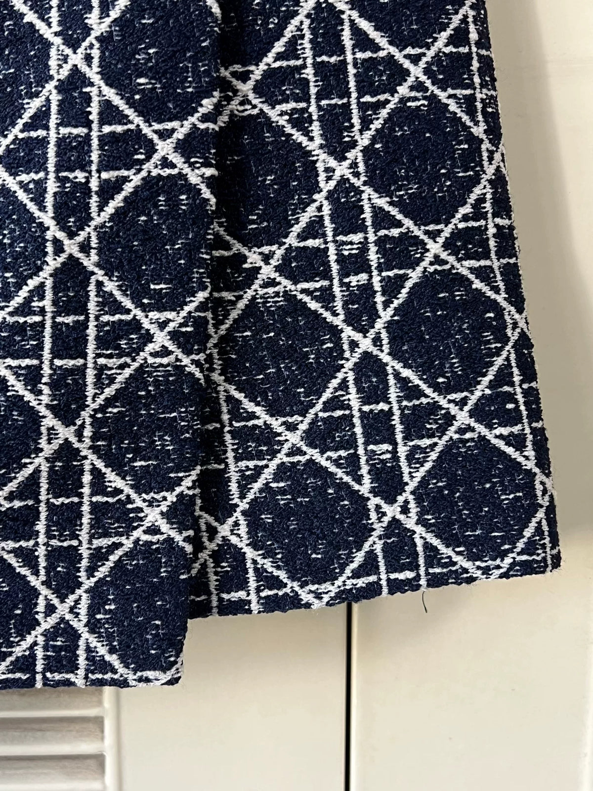 Dior Macrocannage Blue White Tweed Trousers