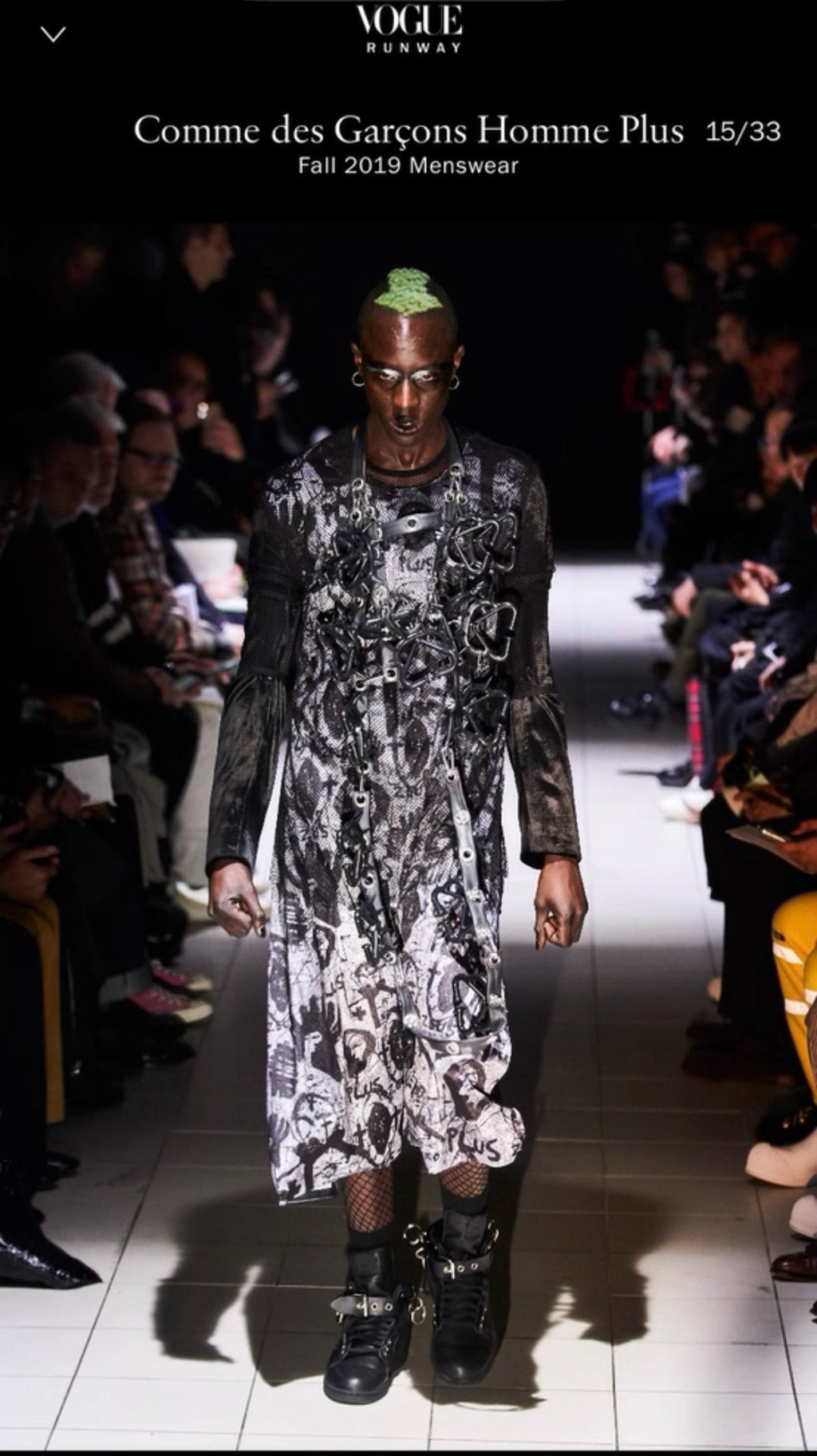 Comme Des Garçons Homme Plus Runway Graffiti Print Dress