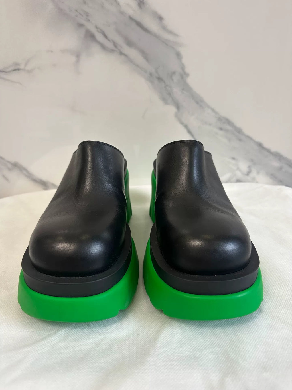 Bottega Veneta Black Flash Platform Mules