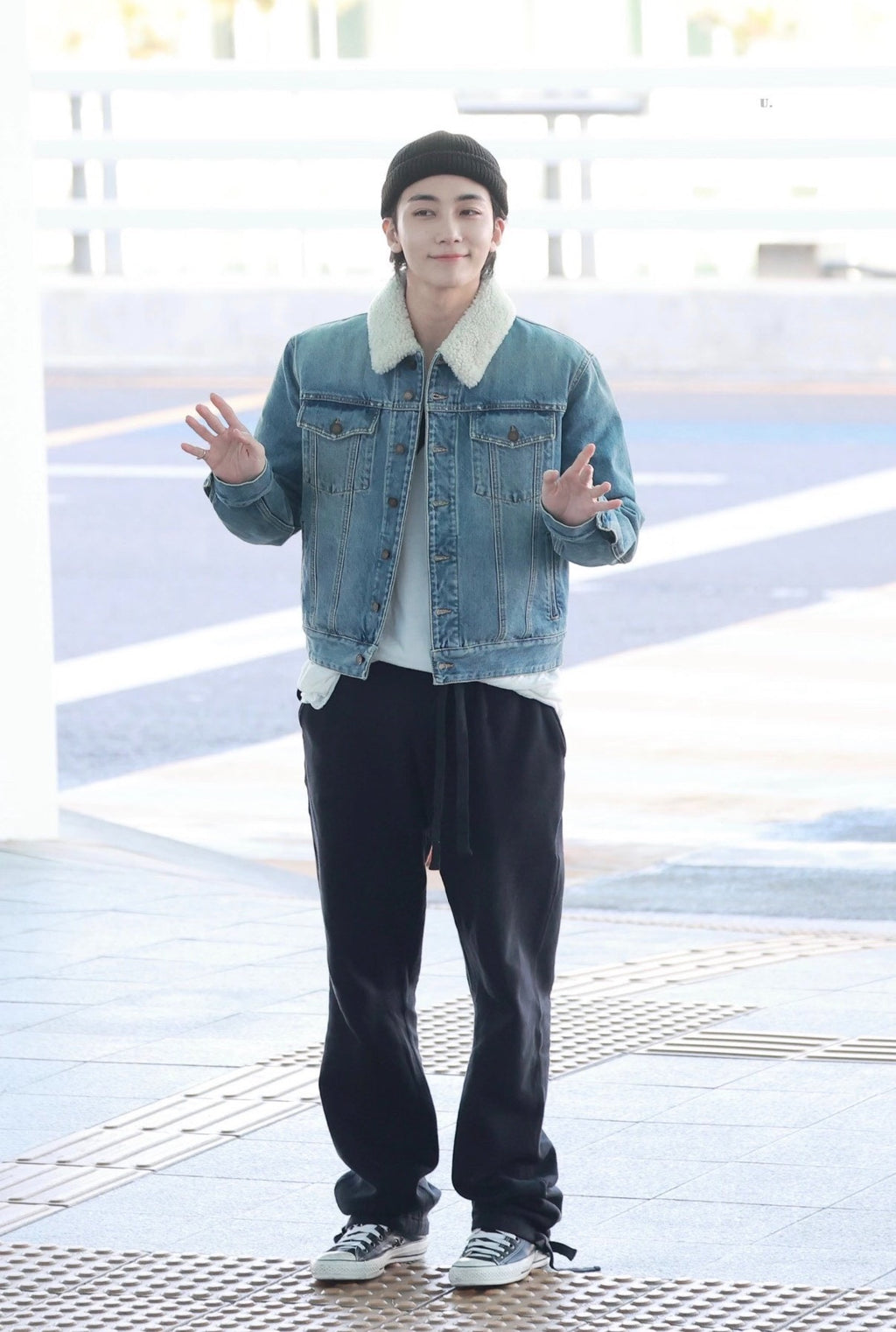 Saint Laurent SLP18SS Gray Washed Shearling Denim Jacket
