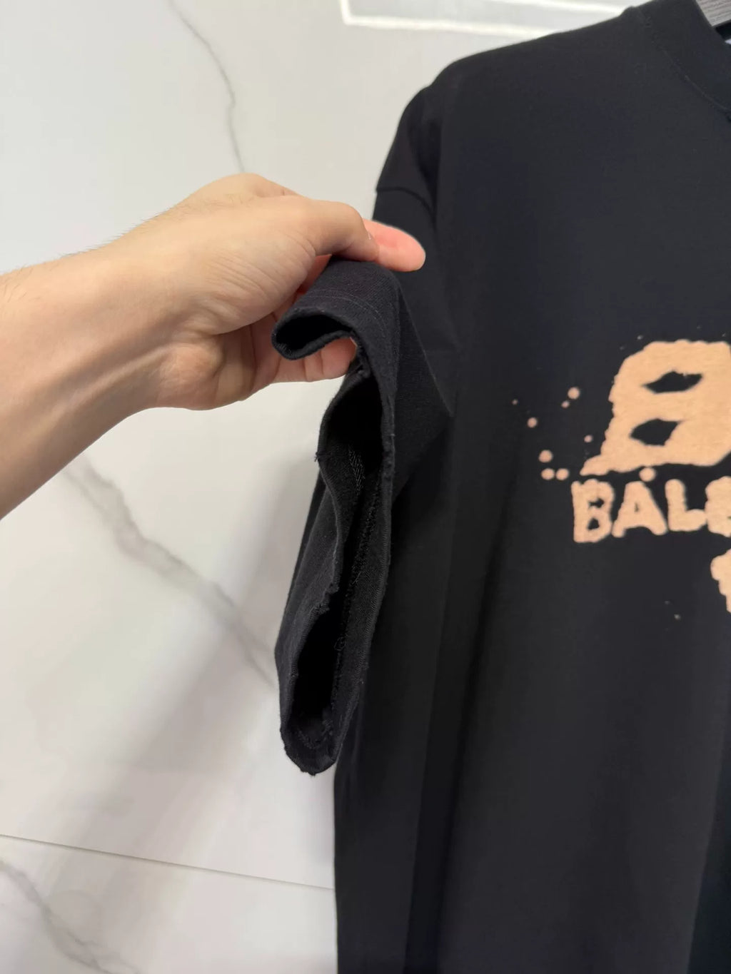 Balenciaga SS23 Black Bubble Print Crew Neck Top
