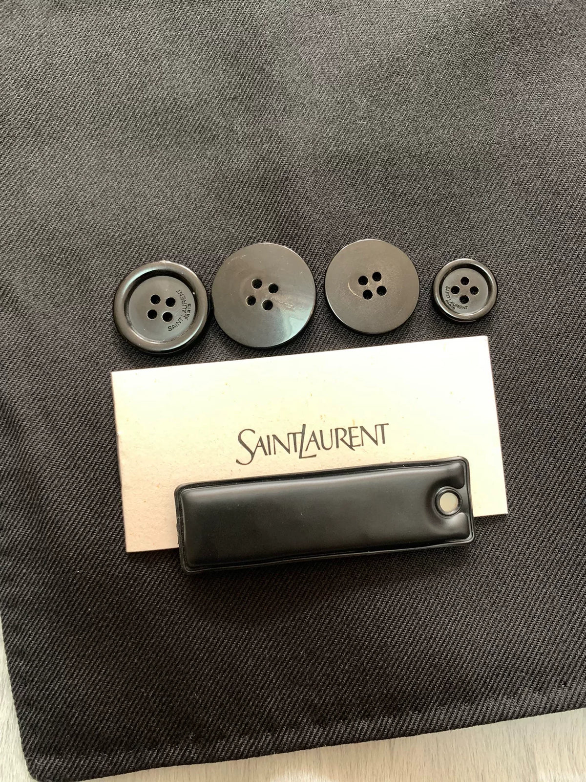 Saint Laurent SS25 Black Peak-Lapel Double-Breasted Wool Jacket