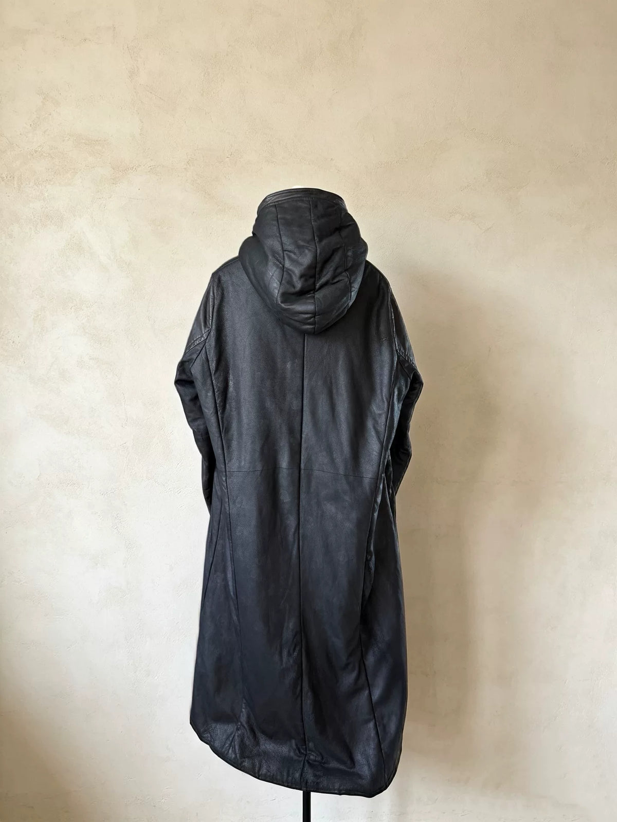 Julius AW12 Runway Hooded Lambskin Long Coat