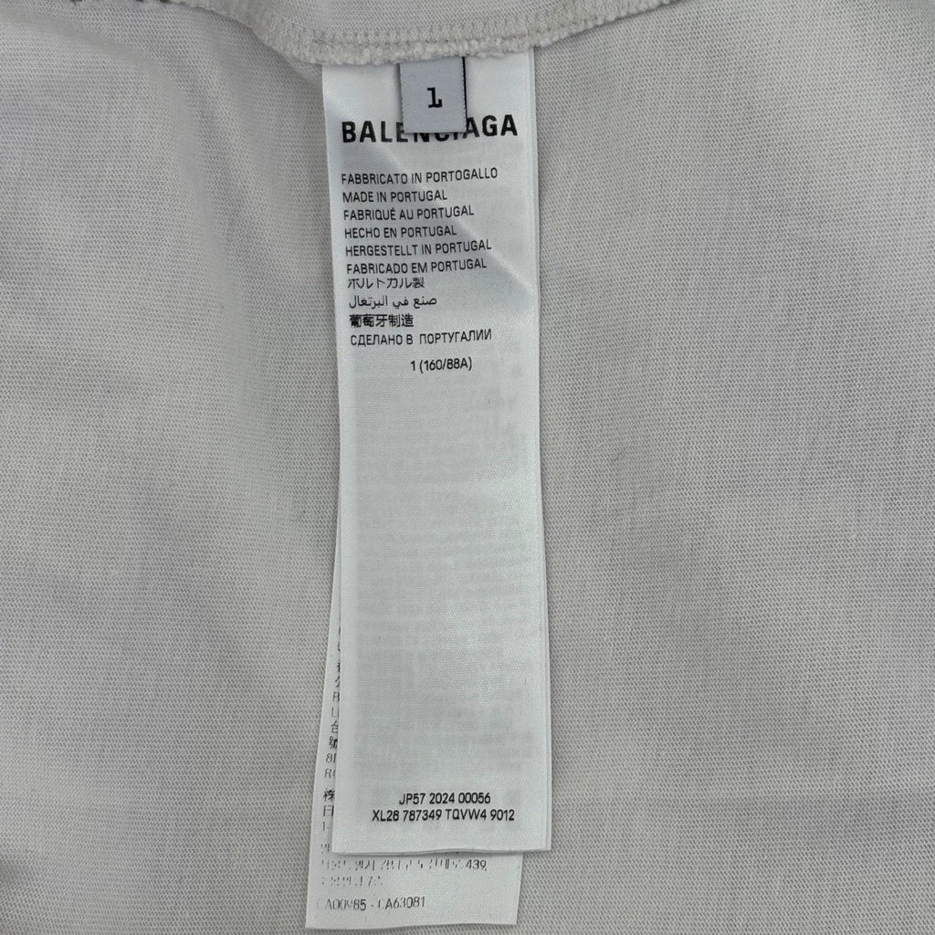 Balenciaga SS24 Ripped Logo Foam Letter Print Short Sleeve T-Shirt