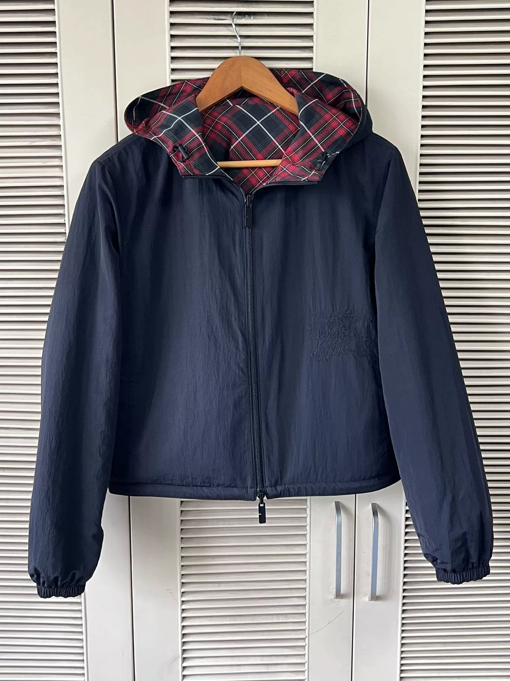 Burberry Reversible Plaid Hooded Jacket