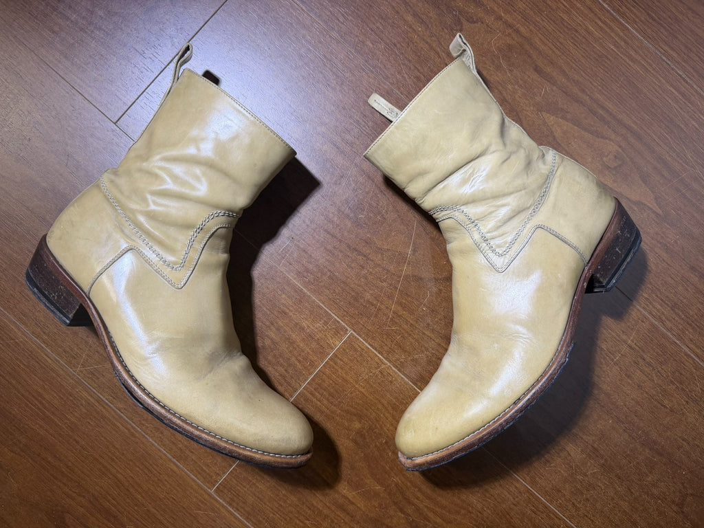 DIOR HOMME 06 CUBAN HEEL ZIP LEATHER BOOTS
