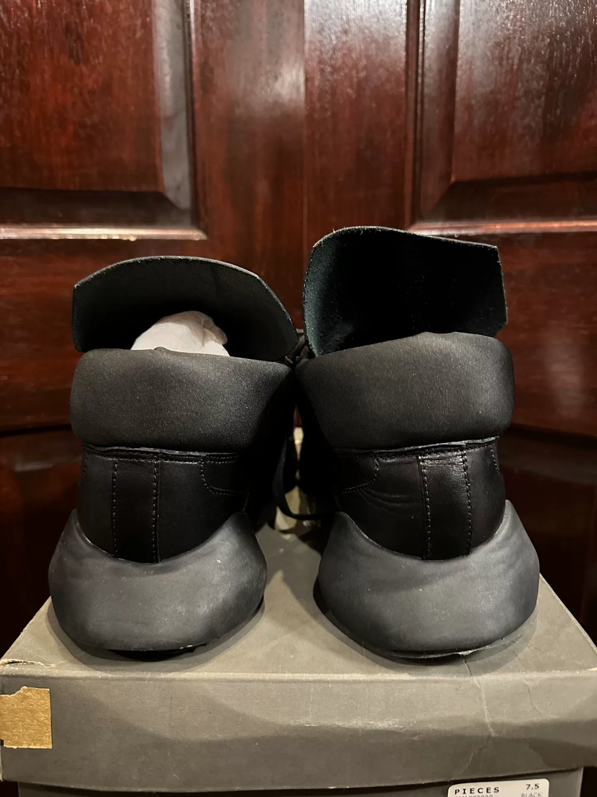 Rick Owens SS16 x Adidas Black Leather Runner Low Cut Sneakers