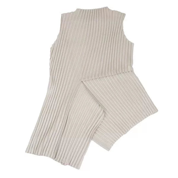 Issey Miyake Vintage Beige Pleated Top