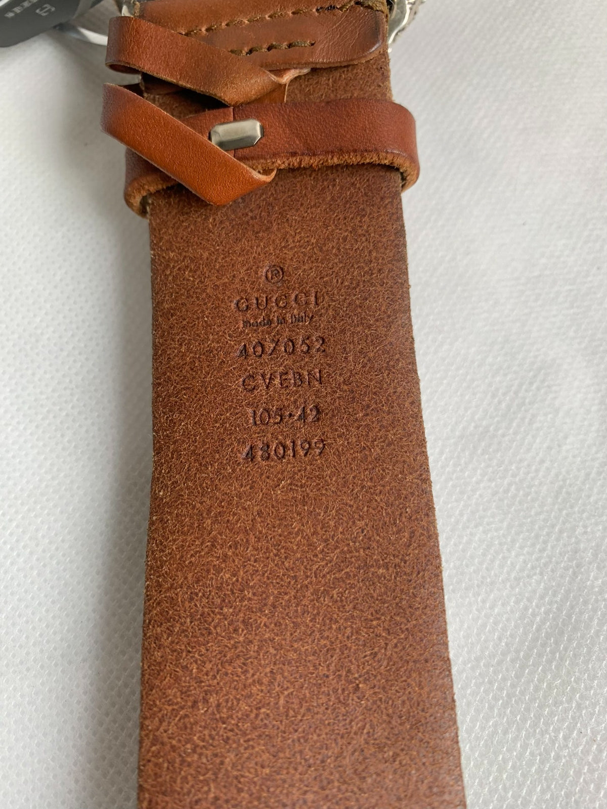 Gucci Brown Tiger Head Leather Belt
