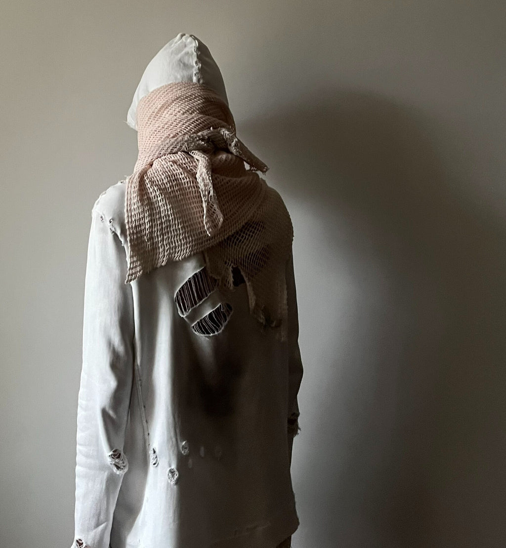 Number (N)ine 02SS "The Modern Age" Distressed Ink Stain Long Hoodie