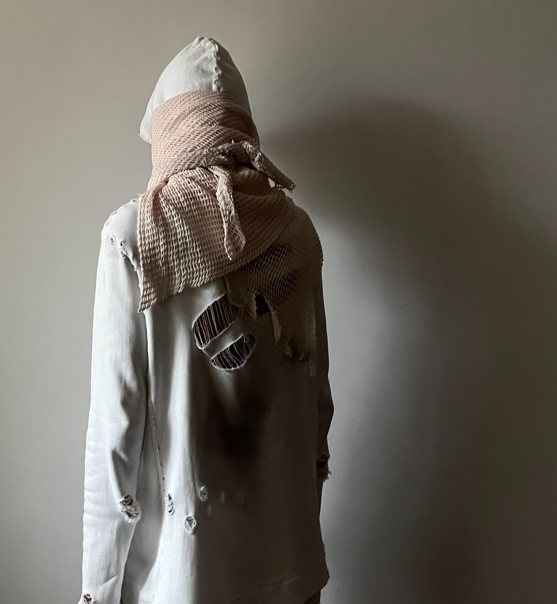 Number (N)ine 02SS "The Modern Age" Distressed Ink Stain Long Hoodie