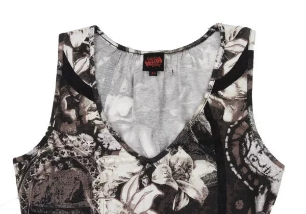 Jean Paul Gaultier Vintage Grey Portrait Floral Vest