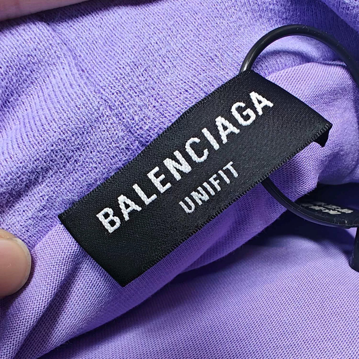 Balenciaga Purple Large Hole Letter Logo Hooded Sweater
