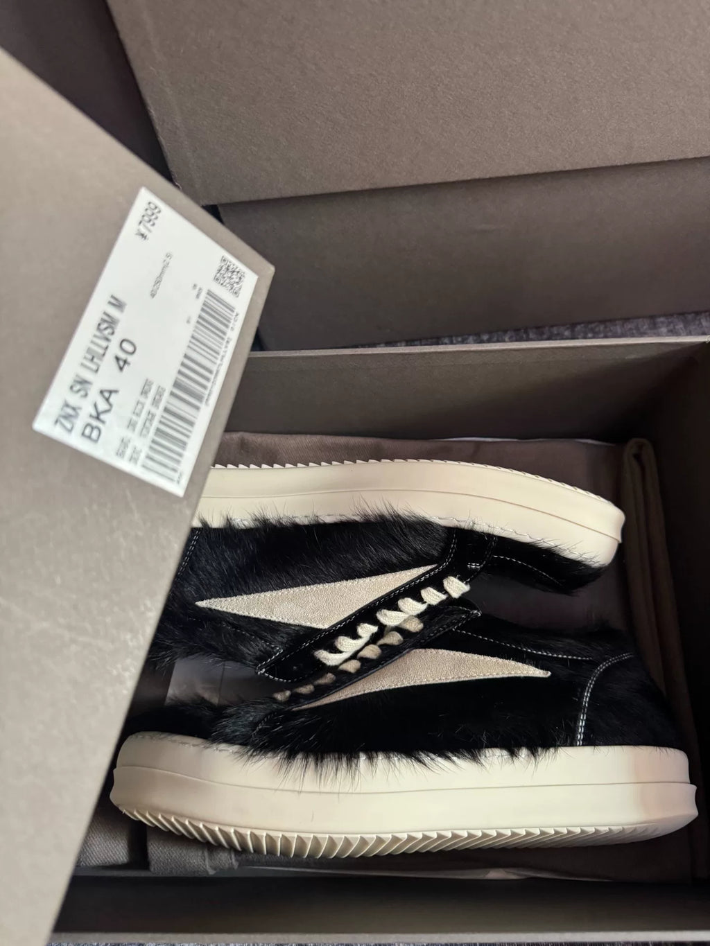 Rick Owens Fur Black Sneakers