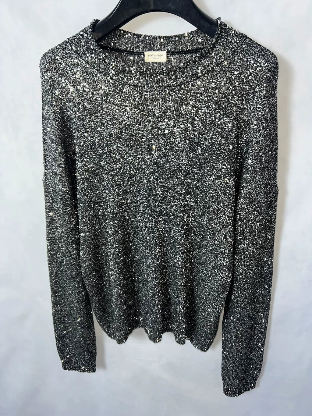 Saint Laurent Paris 19SS Runway Silver Knitwear Sweater
