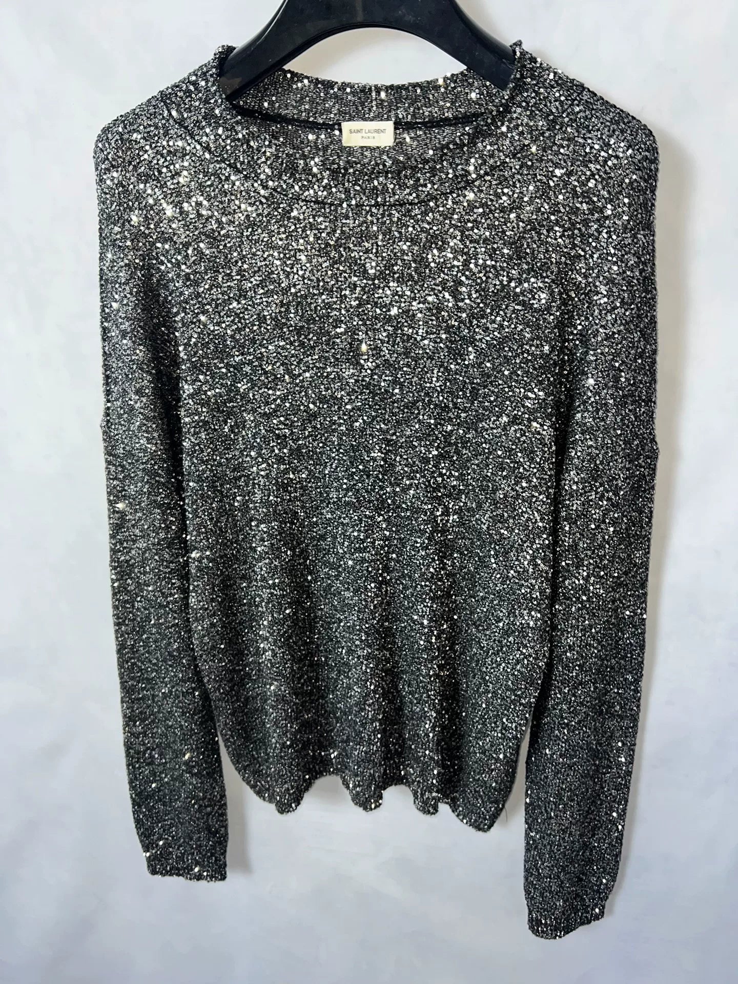 Saint Laurent Paris 19SS Runway Silver Knitwear Sweater
